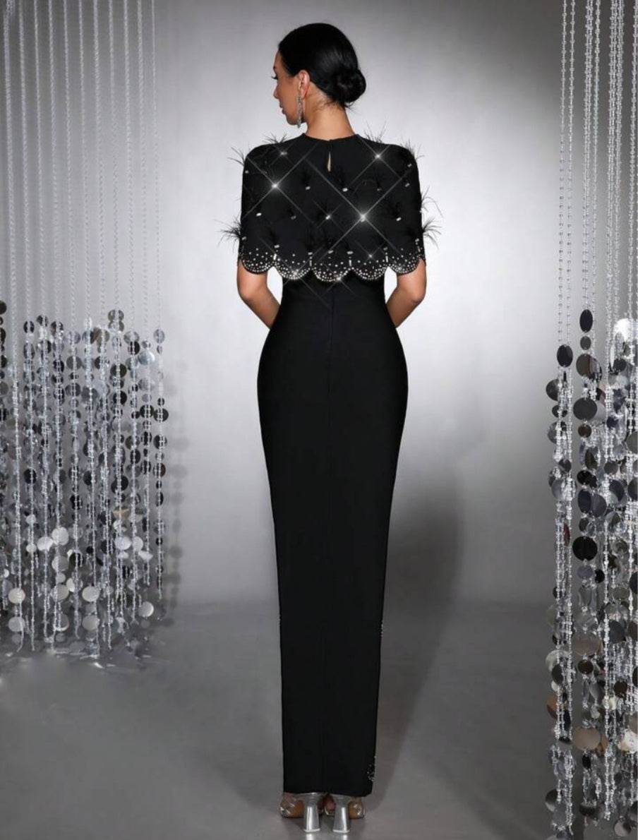Diamond Dust Keyhole Bandage Gown