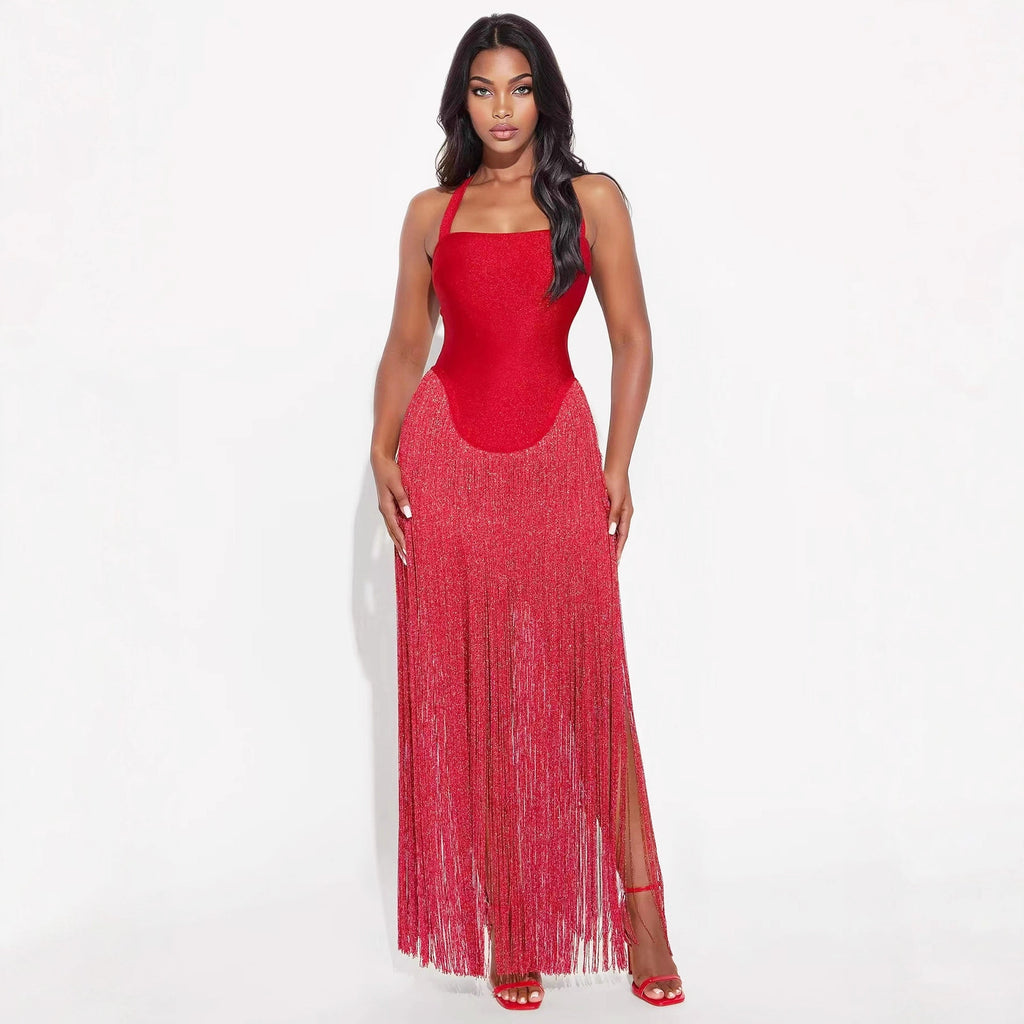 Vibrant Contrast-Stitch Bandage Bodycon