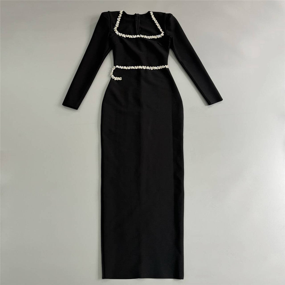 Minimalist Square Neck Bandage Dress