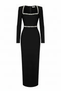Minimalist Square Neck Bandage Dress