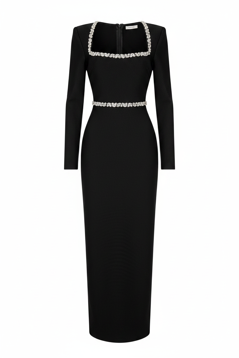 Minimalist Square Neck Bandage Dress