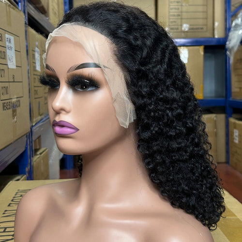 3*4 front lacec bob curly factory wig