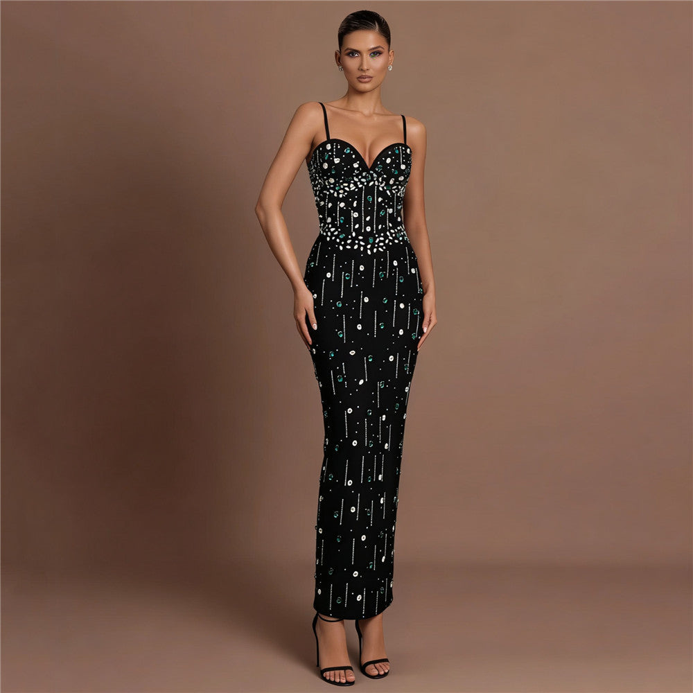 Couture Black Diamond & Emerald Statement Gown