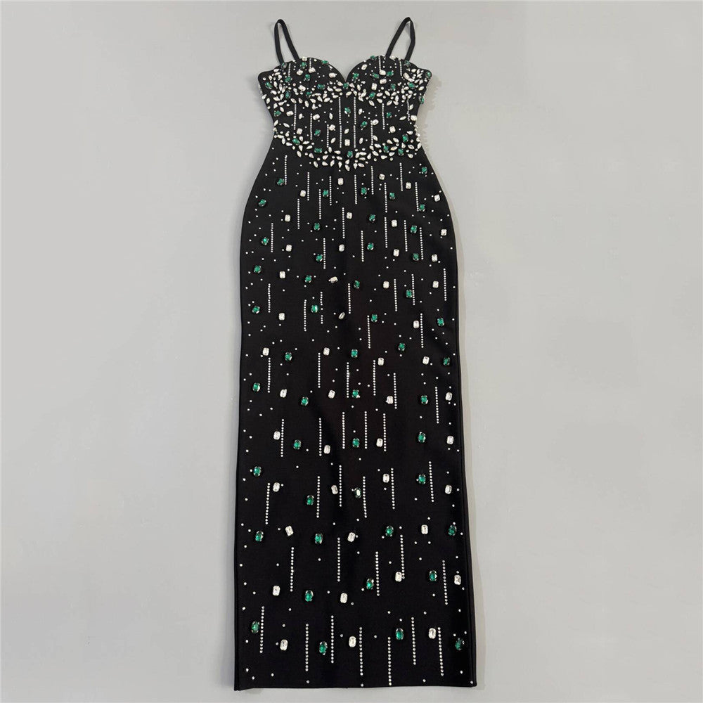 Couture Black Diamond & Emerald Statement Gown
