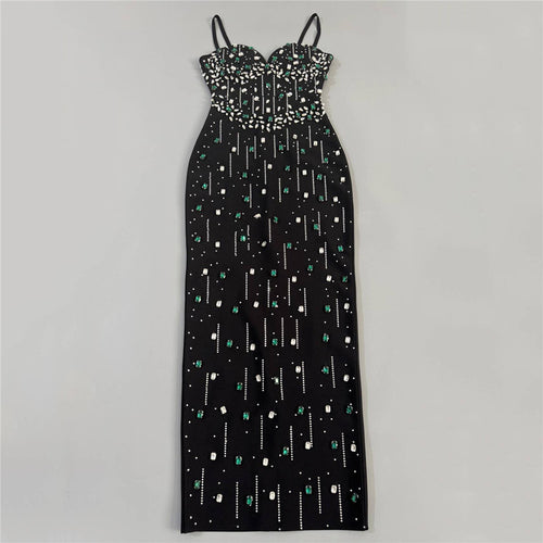 Couture Black Diamond & Emerald Statement Gown