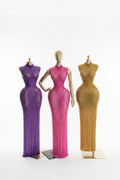 Gilded Glamour Mock-Neck Shimmer Luxury Gown