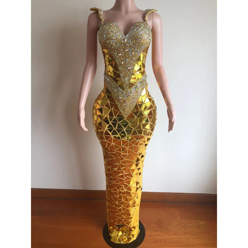 Diamond Lattice Pattern Luxury Dress
