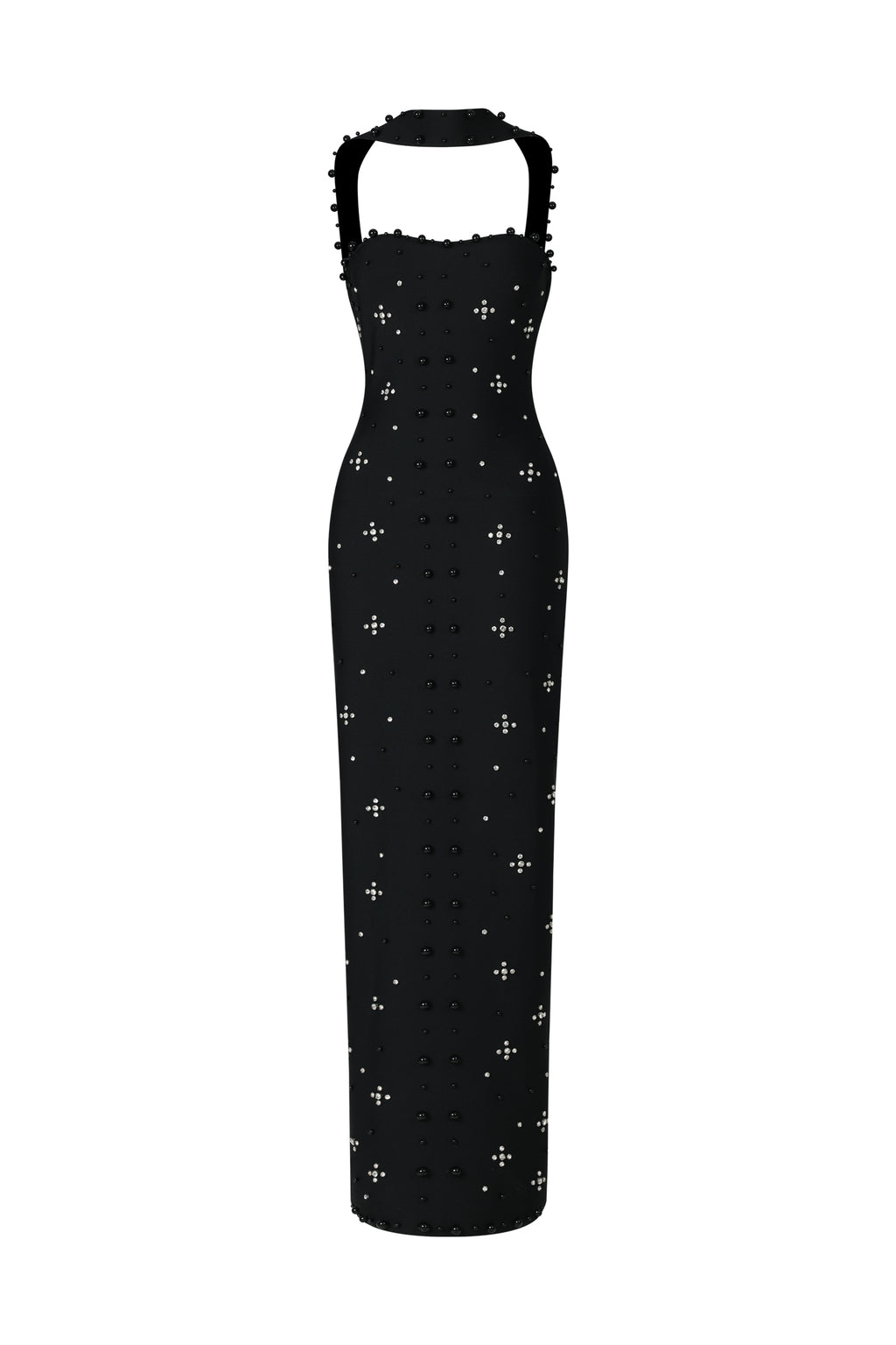 Rhinestone Pearl Sleeveless Bodycon