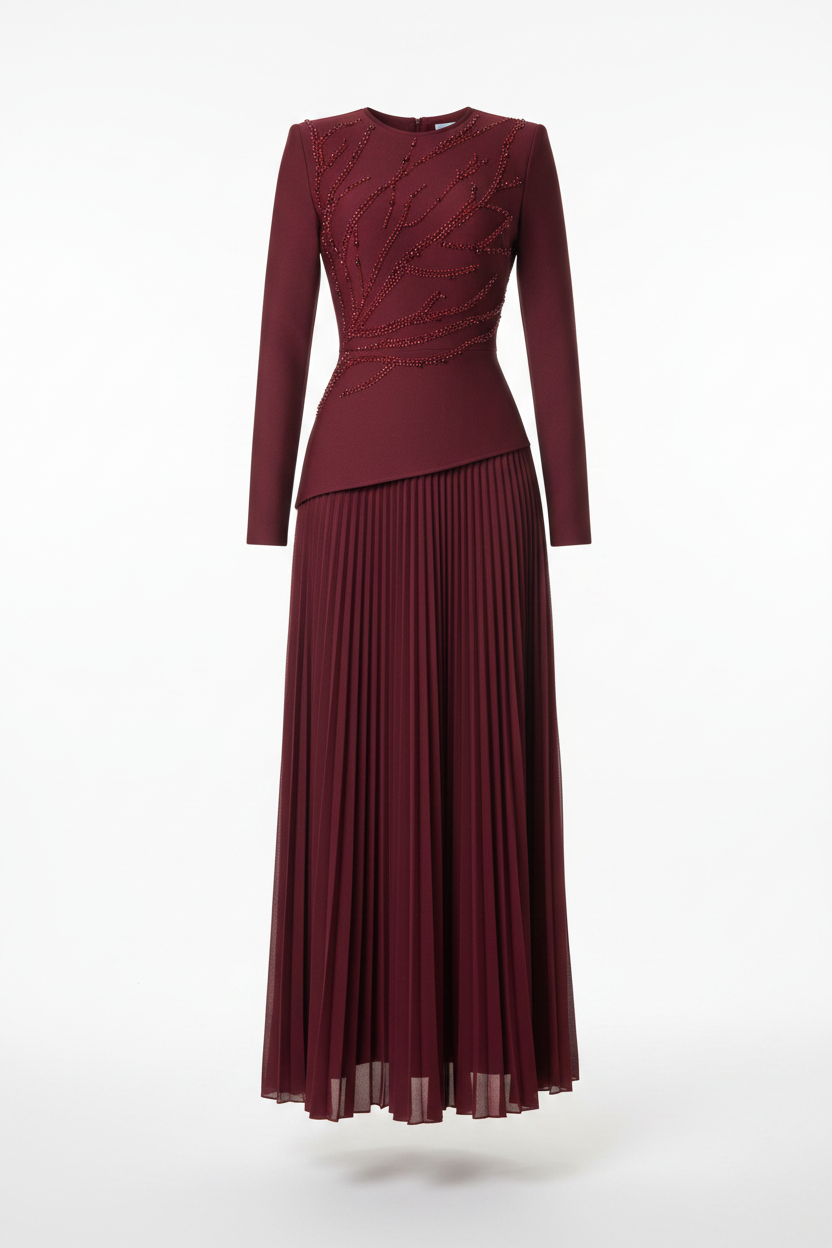 Dark Emerald Conservative Bandage Gown