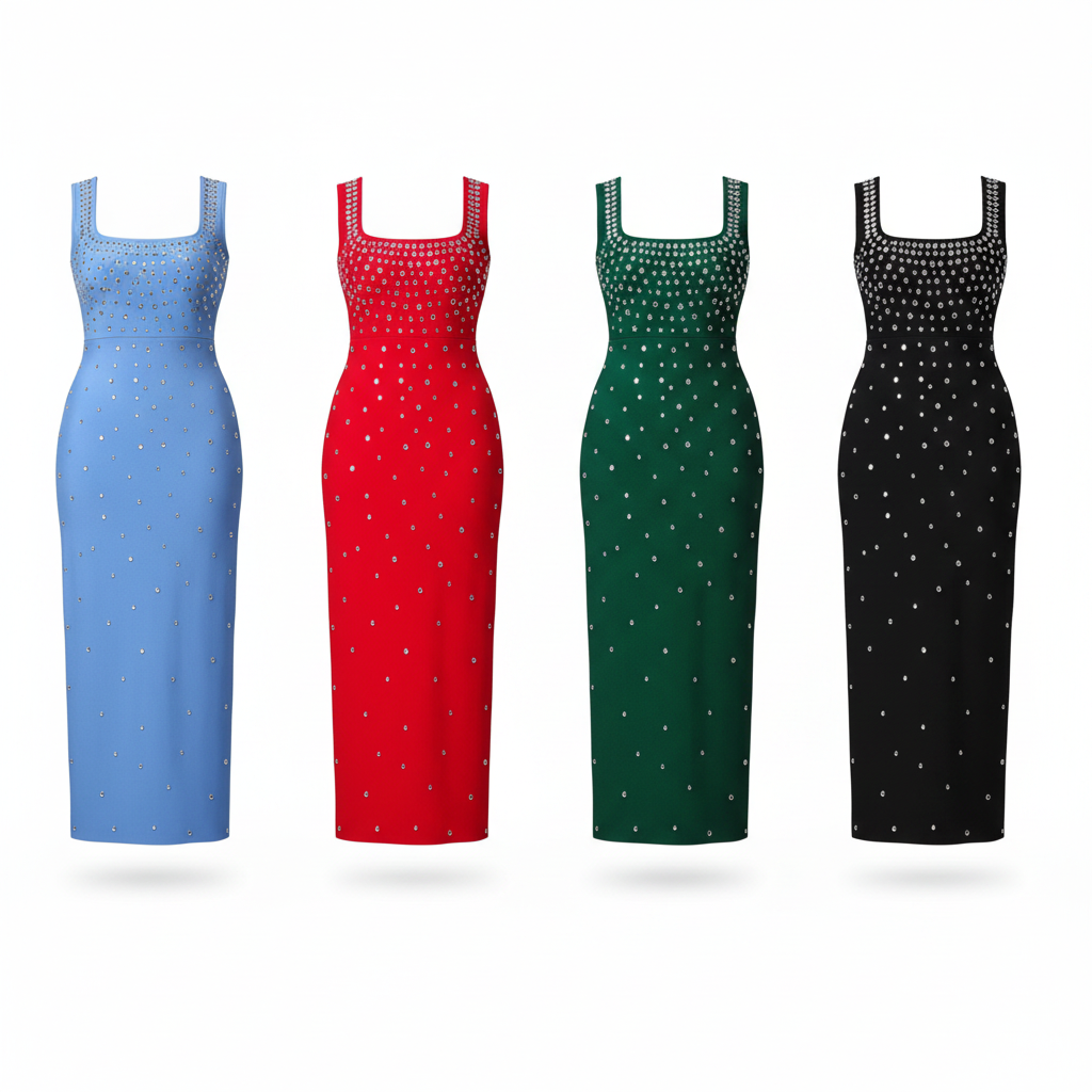 Sleeveless Sexy  Shinning Crystal Bandage Dress