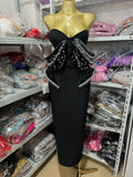 Pleated Hem Luxury Bandage Dress