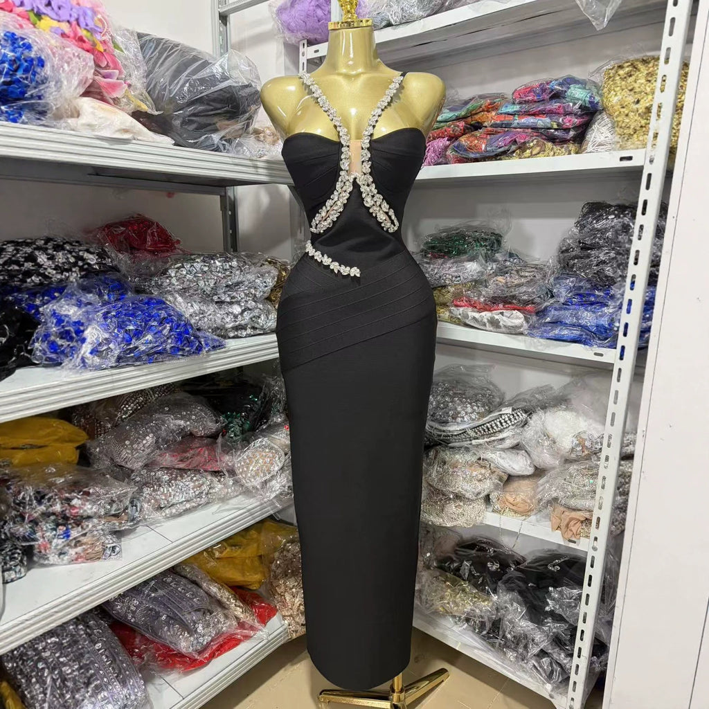 Goddess Drape Chiffon-Bandage Gown