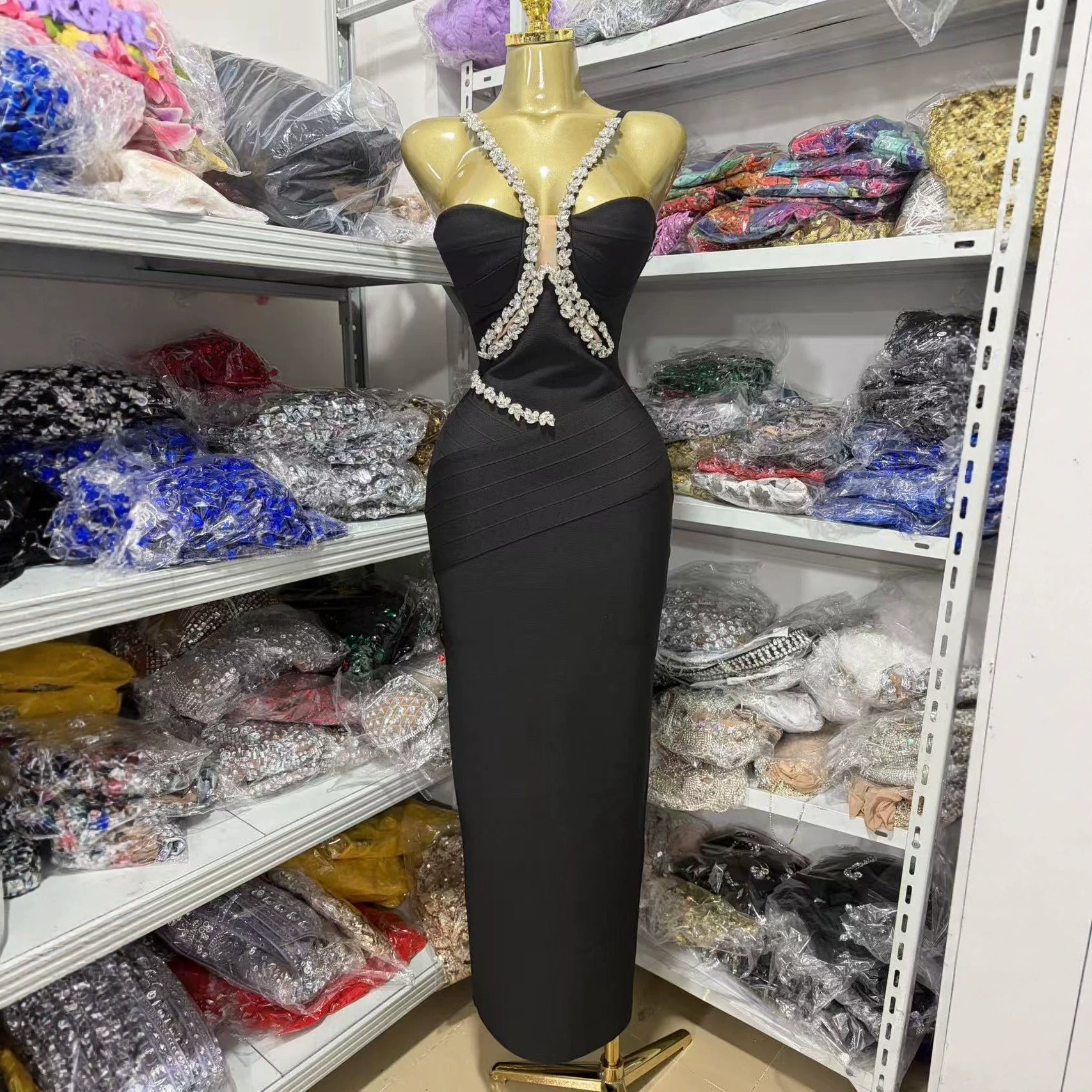 Goddess Drape Chiffon-Bandage Gown