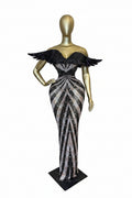 Couture Scarlet Blaze Rhinestone Statement Dress