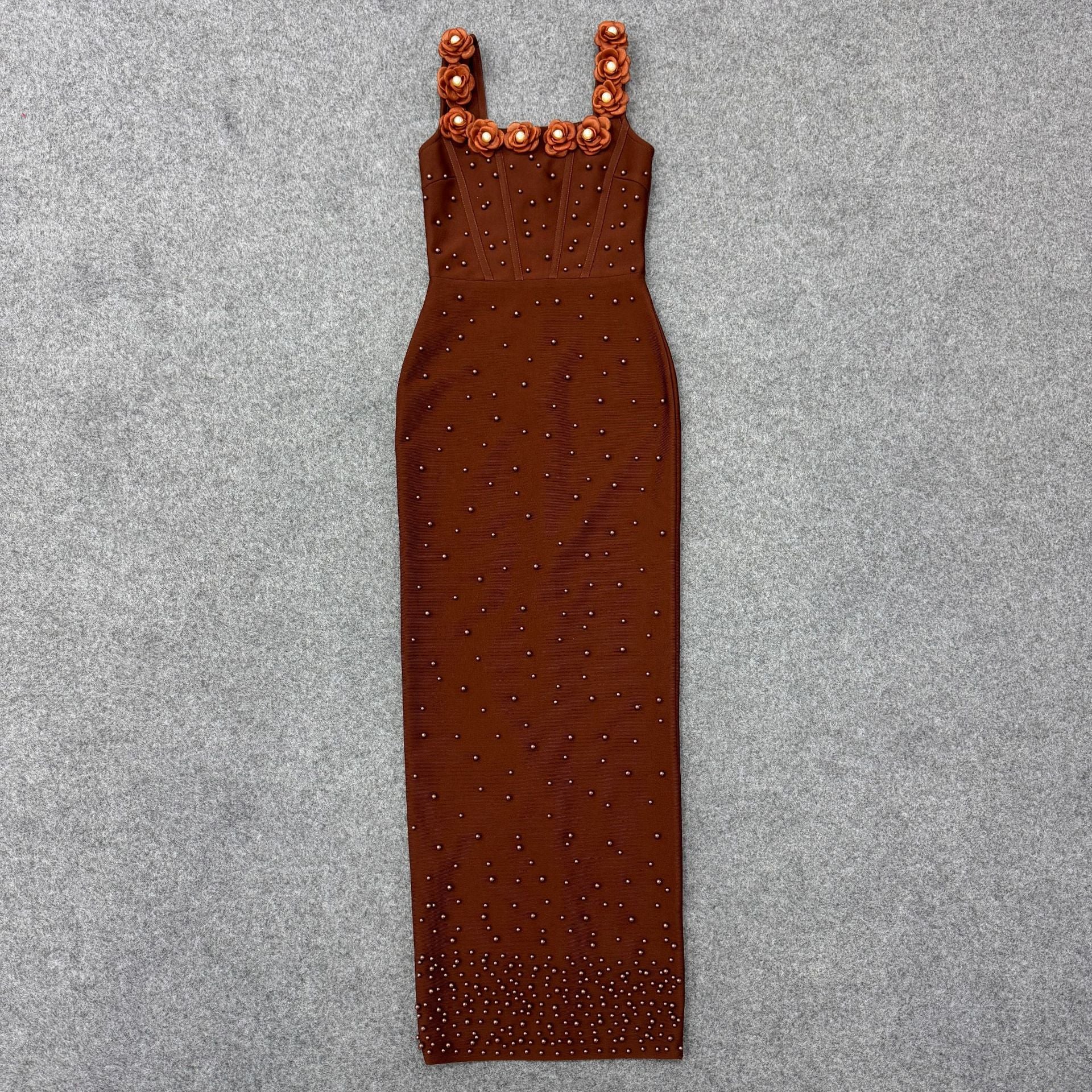 Backless Flower Sleeveless Sexy Suspender Slim-Fitting Beaded