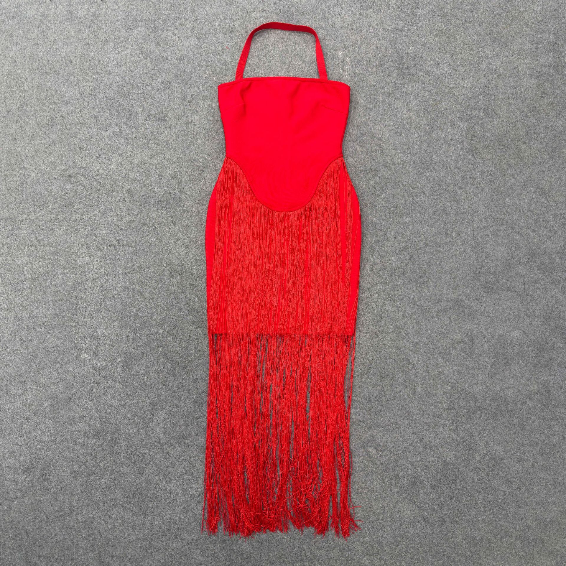 Vibrant Contrast-Stitch Bandage Bodycon