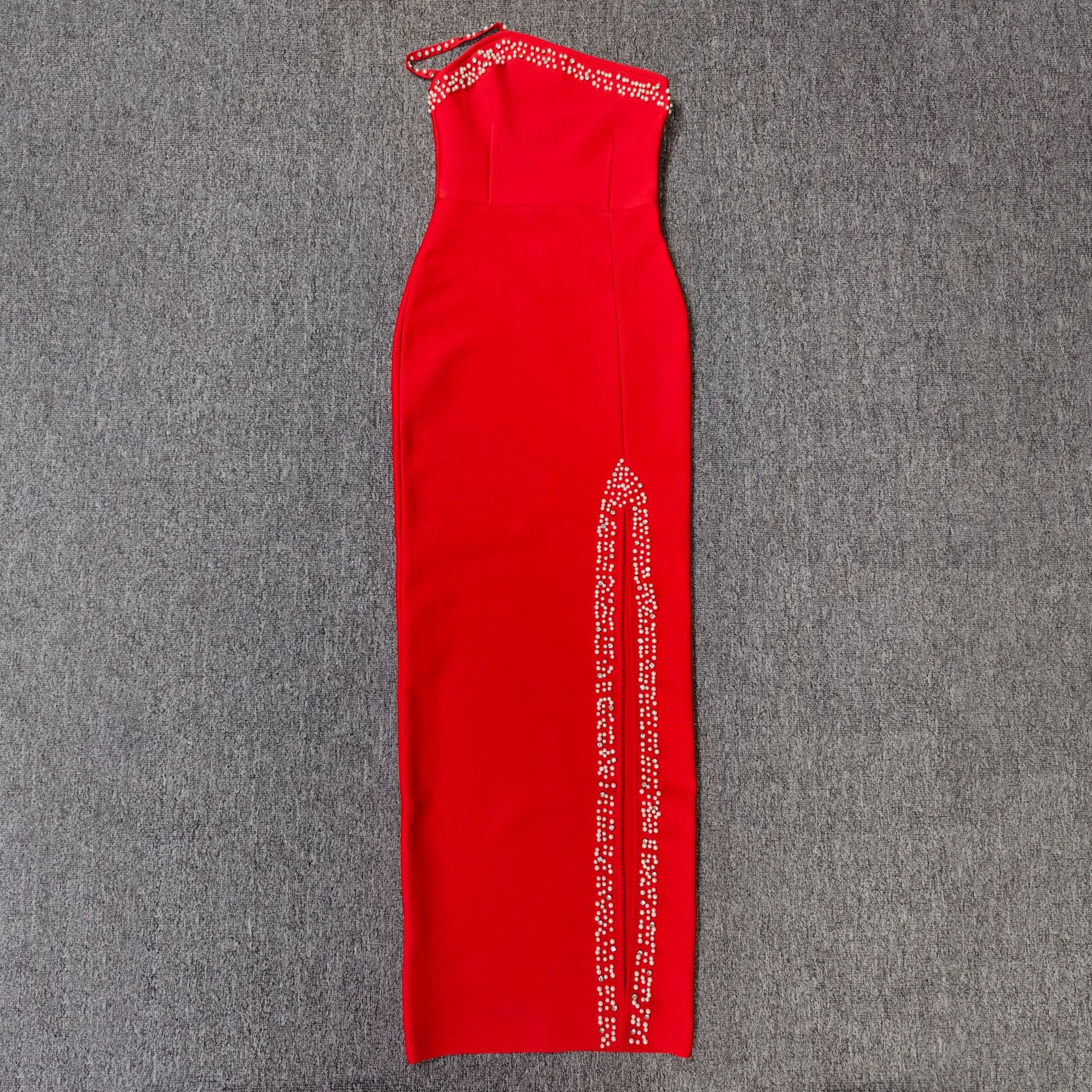 Sexy Spaghetti Strap Beaded Rhinestone Elegant Socialite Style