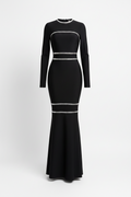 Velvet Inset Winter Bandage Dress