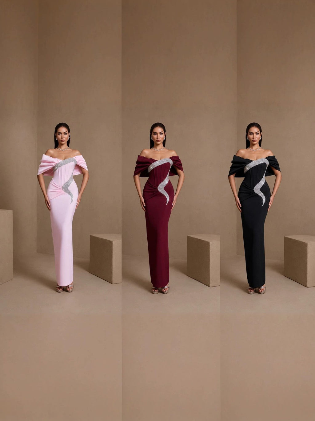 Enchanted Garden Sliver Petal High-Slit Maxi