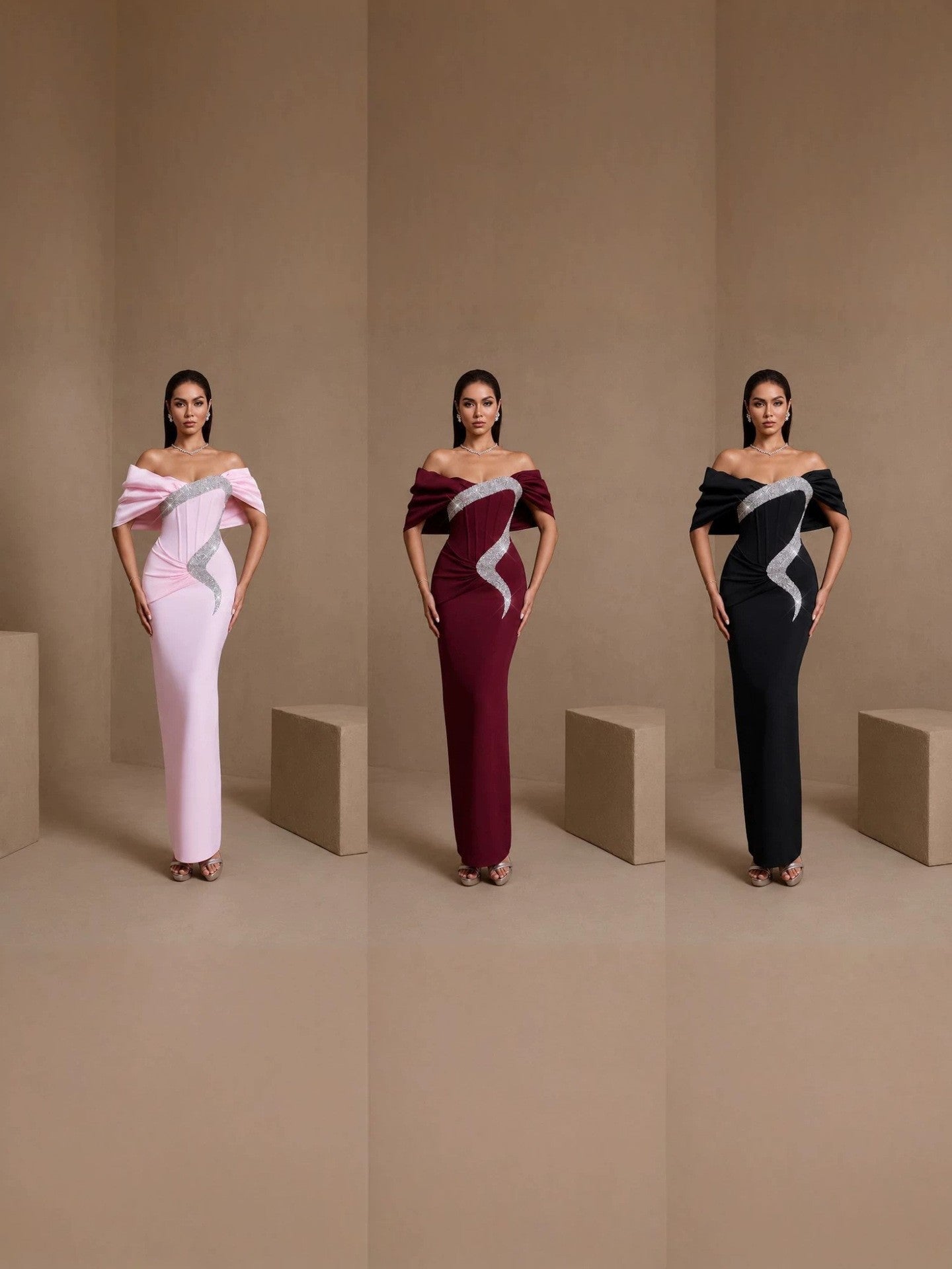 Enchanted Garden Sliver Petal High-Slit Maxi