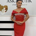 Sleeveless Tube Top Slim Design Diamond-Encrusted Tight Long Dress