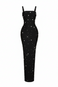 Backless Rhinestone Beaded Bandage Dress