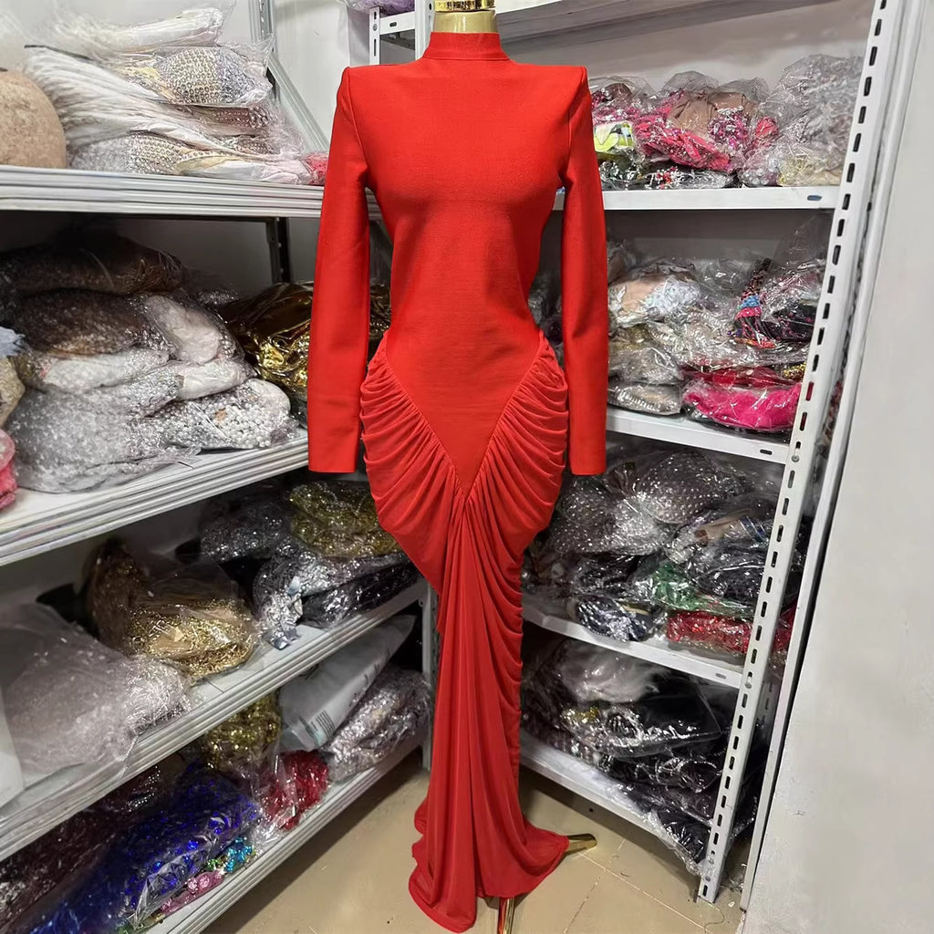 Vibrant Contrast-Stitch Bandage Bodycon