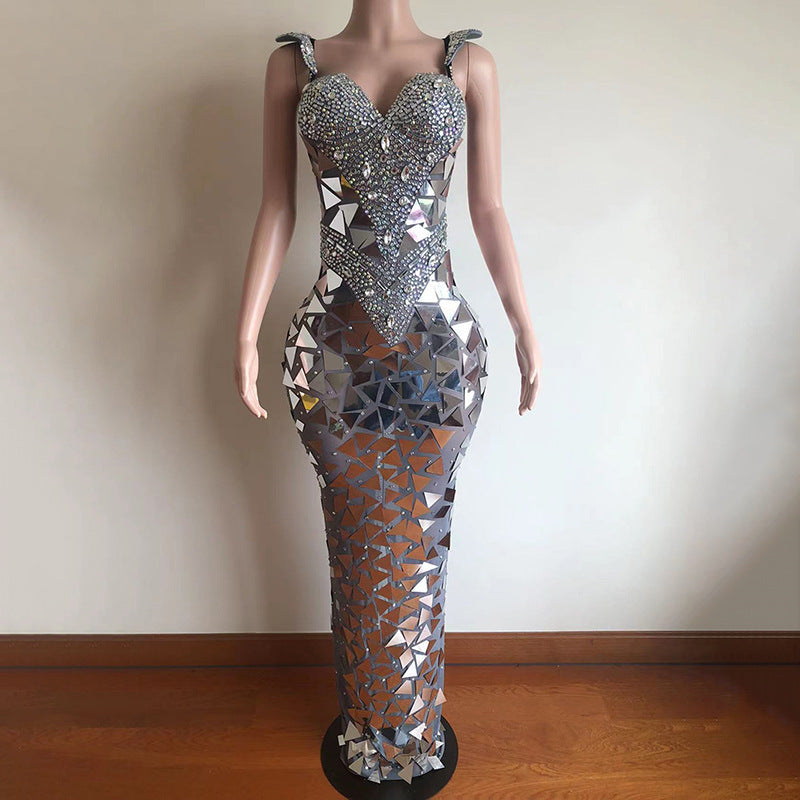 Diamond Lattice Pattern Luxury Dress