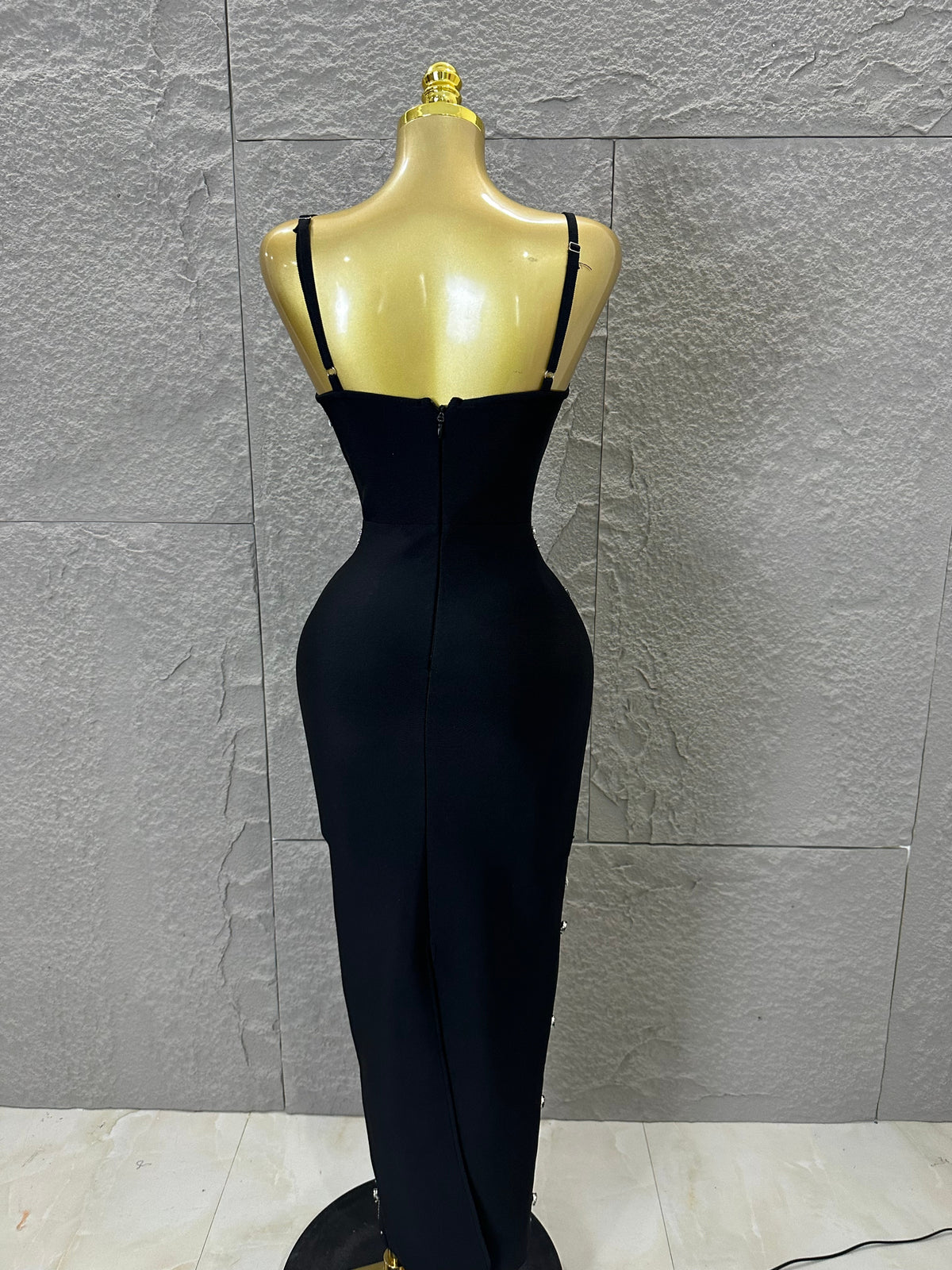 Couture Black Diamond & Emerald — Luxury Statement Gown
