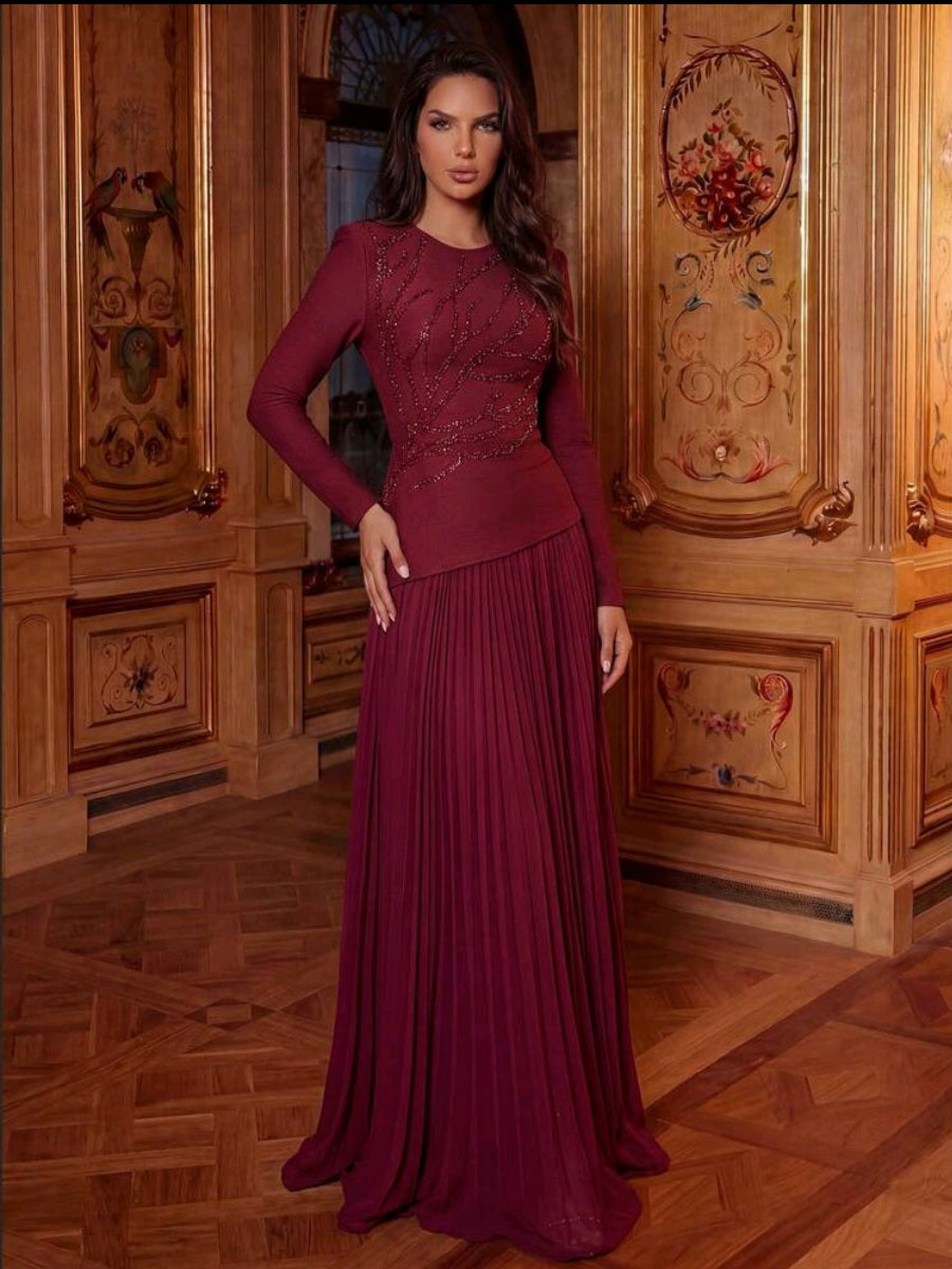 Dark Emerald Conservative Bandage Gown