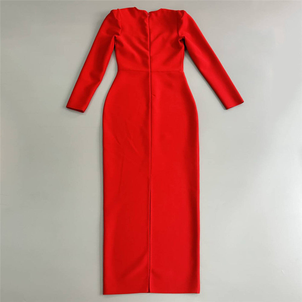 Minimalist Square Neck Bandage Dress