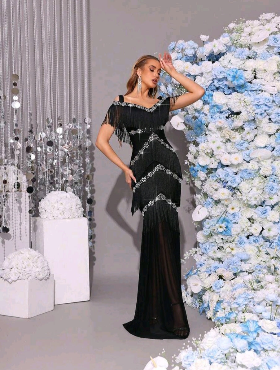 Blinding Brilliance Crystal Bodycon Gown