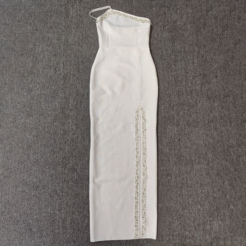 Sexy Spaghetti Strap Beaded Rhinestone Elegant Socialite Style