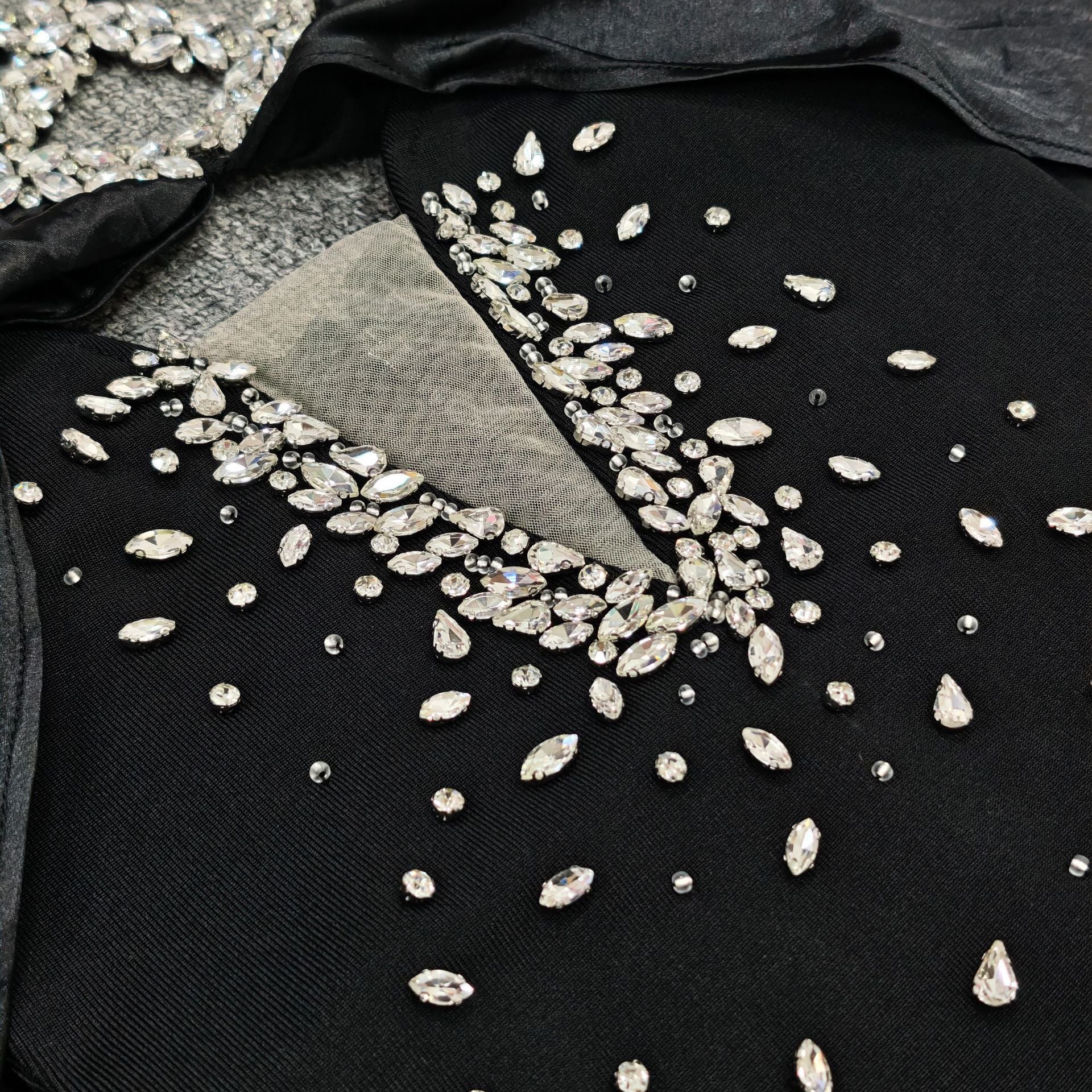Sexy Off Shoulder Beaded Spaghetti Strap Diamond Bandage Dress