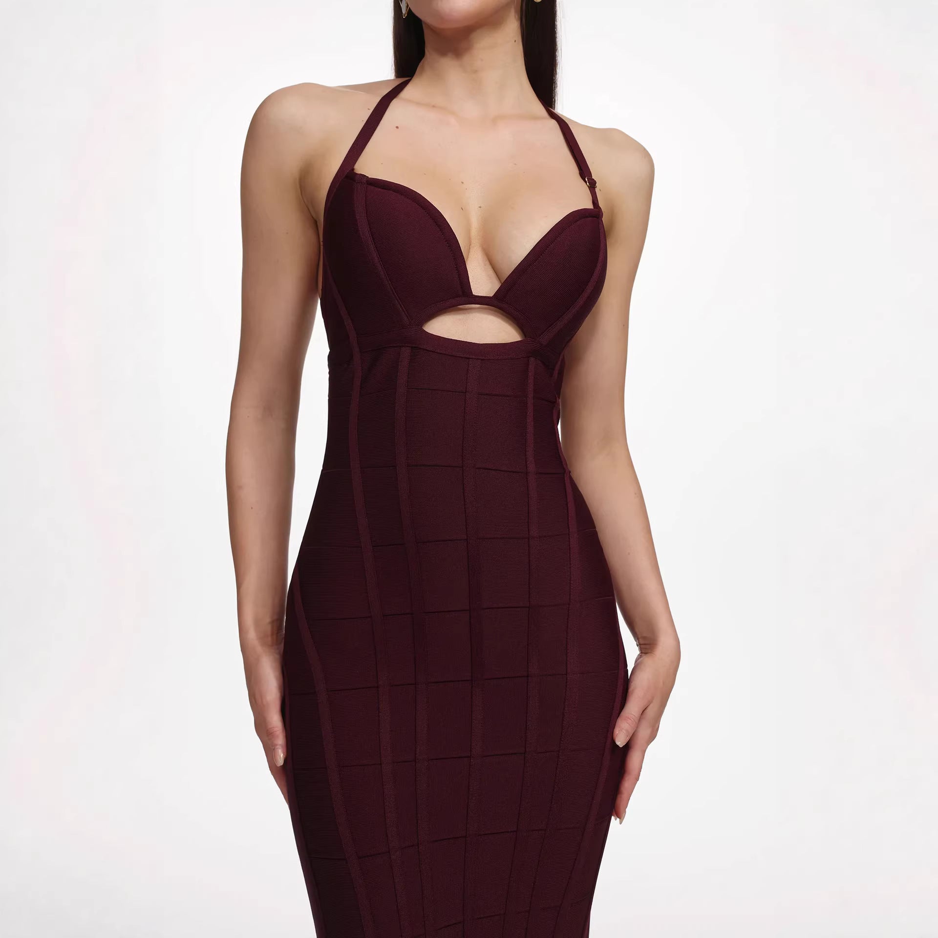 Elegant Cape-Sleeve Bandage Dress