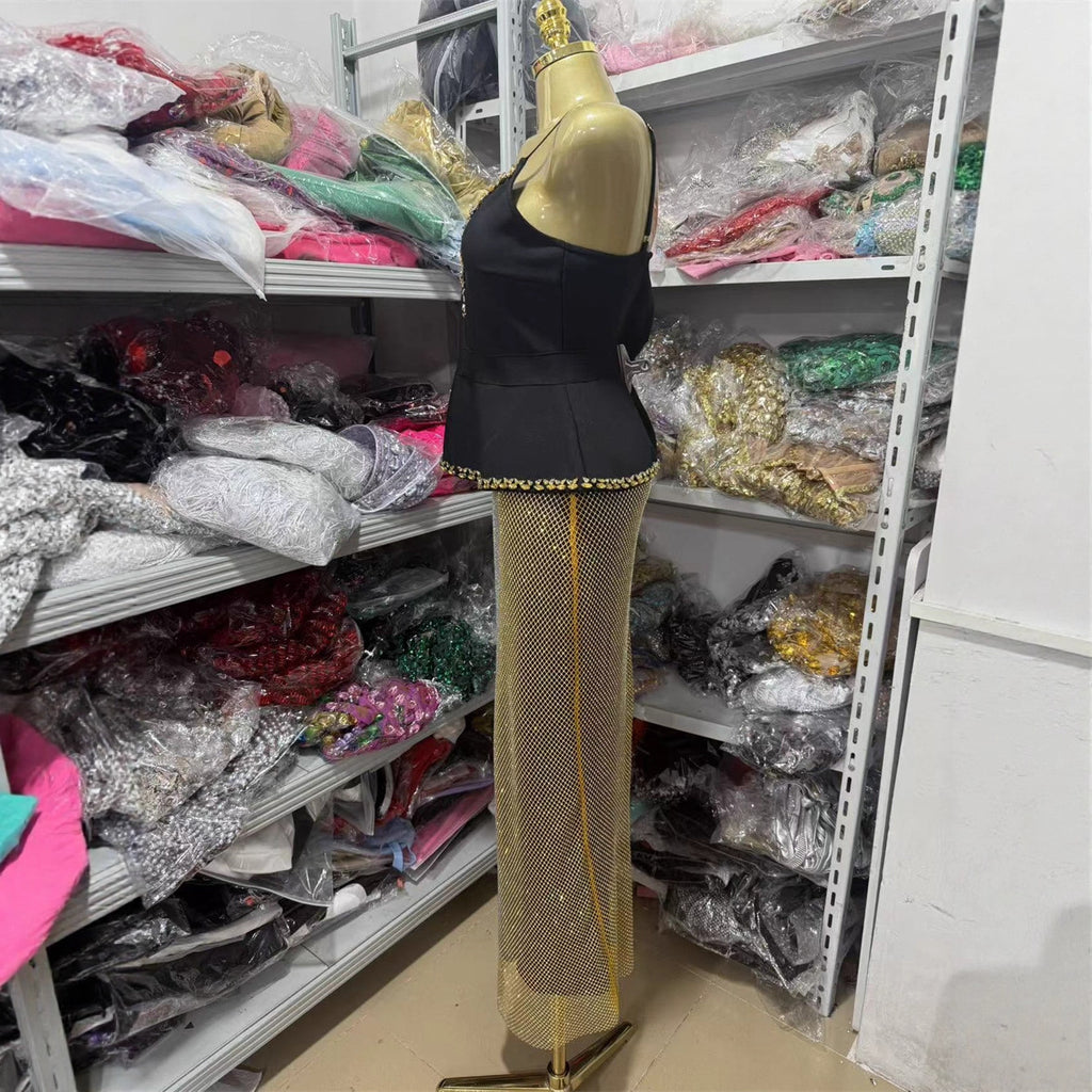 Gold Hardware Luxury Bandage Dress