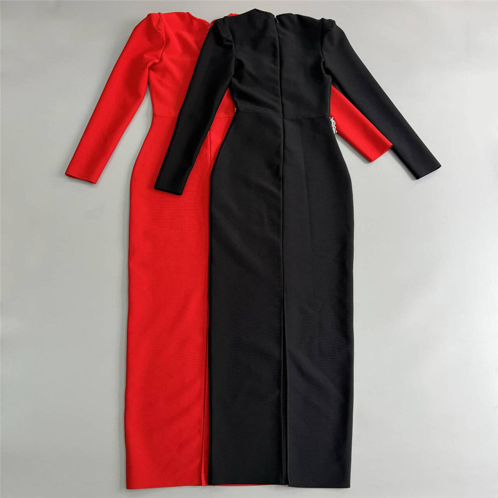 Minimalist Square Neck Bandage Dress