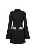 Victorian High-Neck Lace Bandage Mini