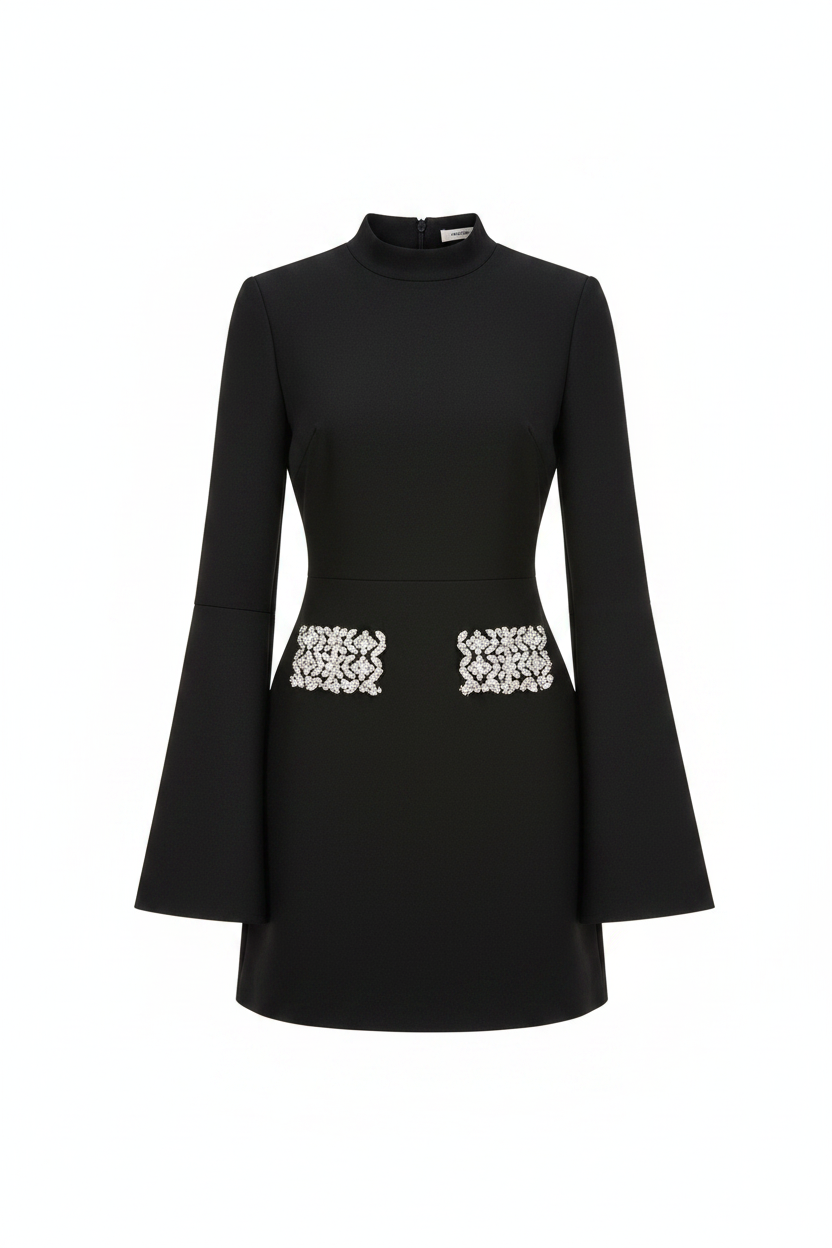 Victorian High-Neck Lace Bandage Mini