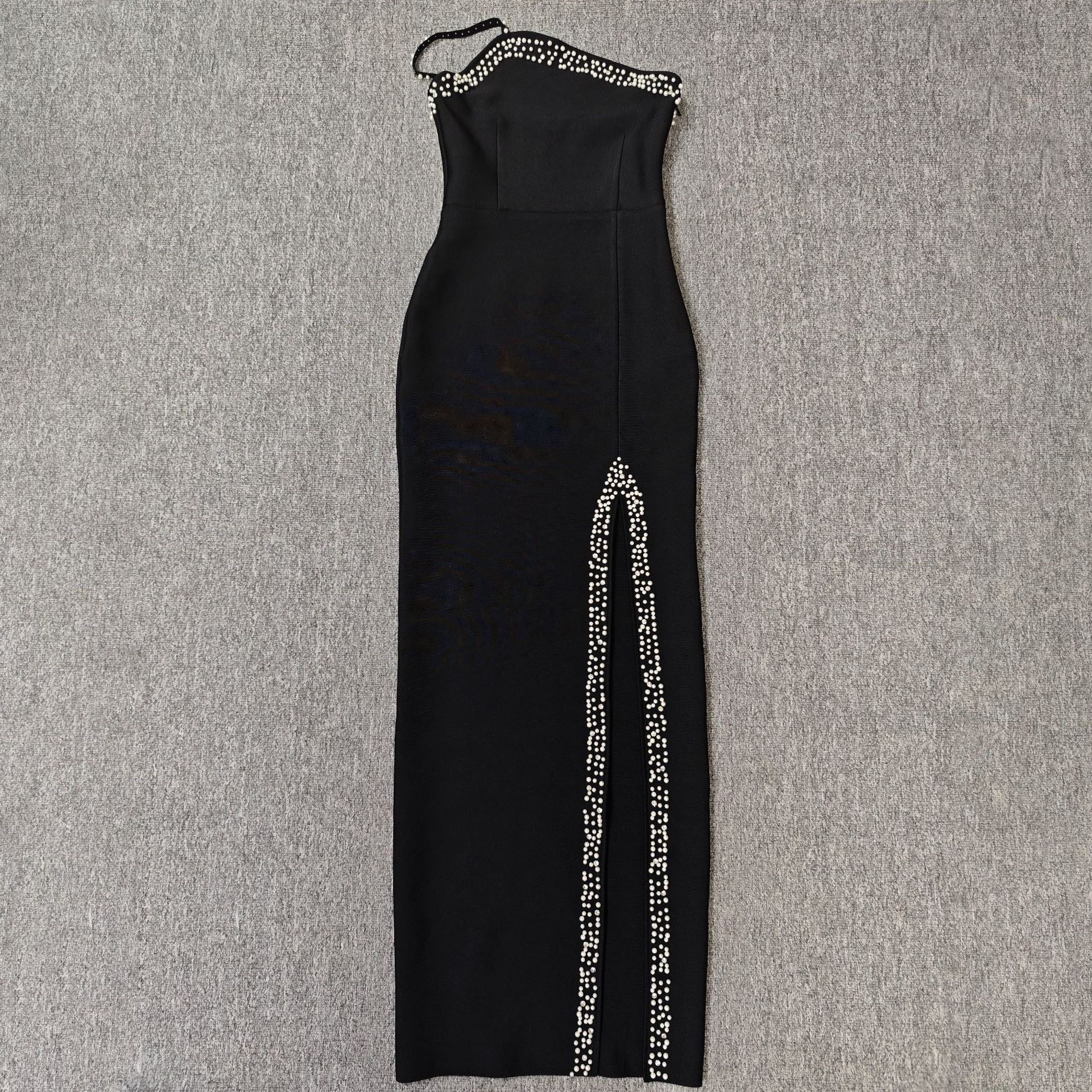 Sexy Spaghetti Strap Beaded Rhinestone Elegant Socialite Style