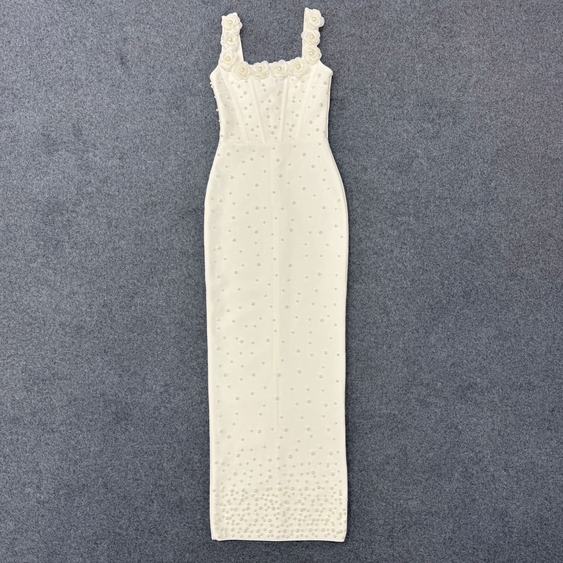 Backless Flower Sleeveless Sexy Suspender Slim-Fitting Beaded