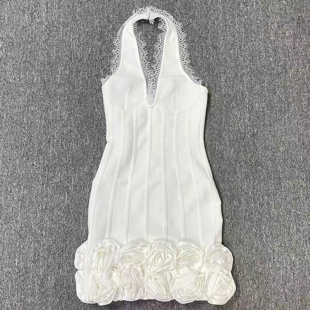 Sexy Halterneck Slim Floral