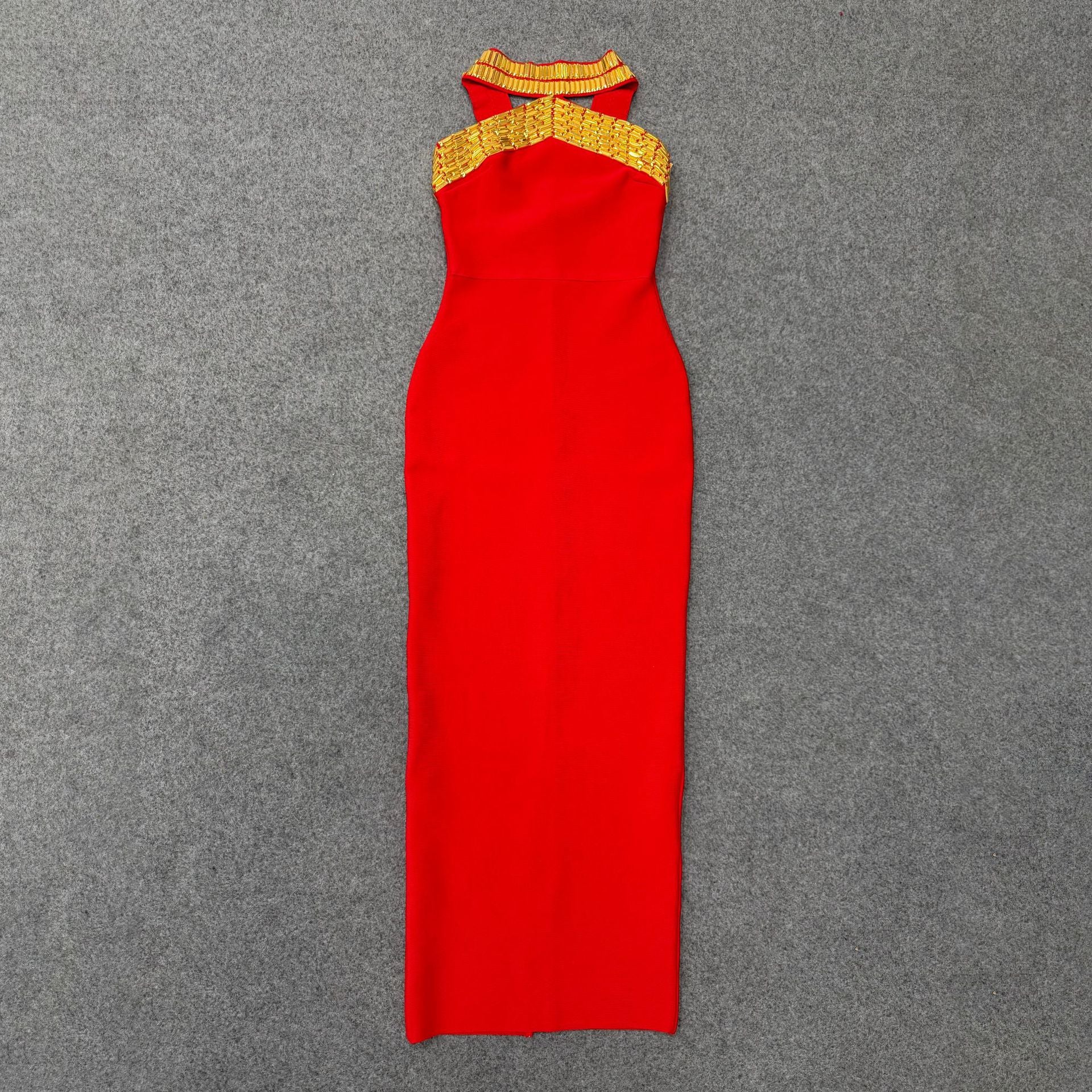 Backless Halter Bandage Vacation Dress
