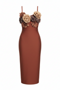Bold Color-Block Geometric Bandage Dress