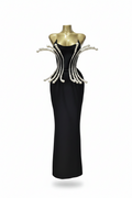 Strapless Pearl Beading Bandage Dress