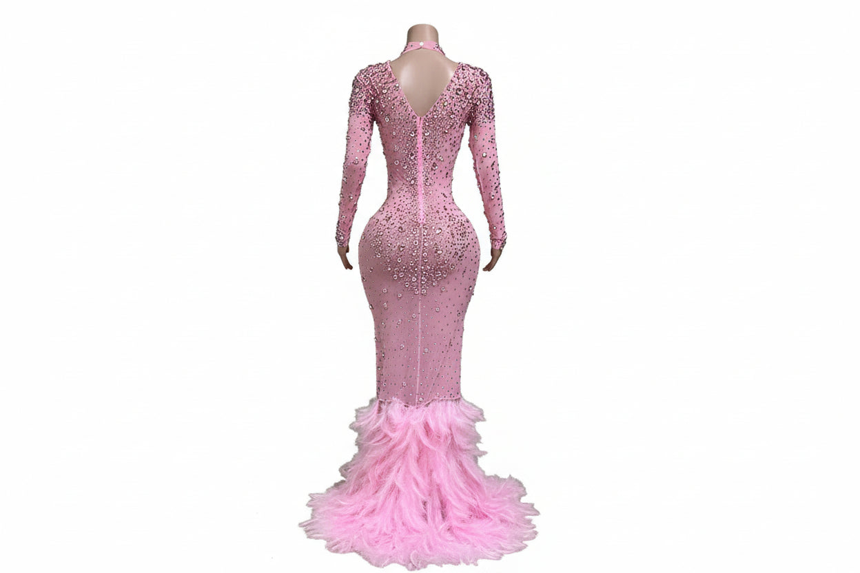Amethyst Dream Long sleeve Beaded  Maxi