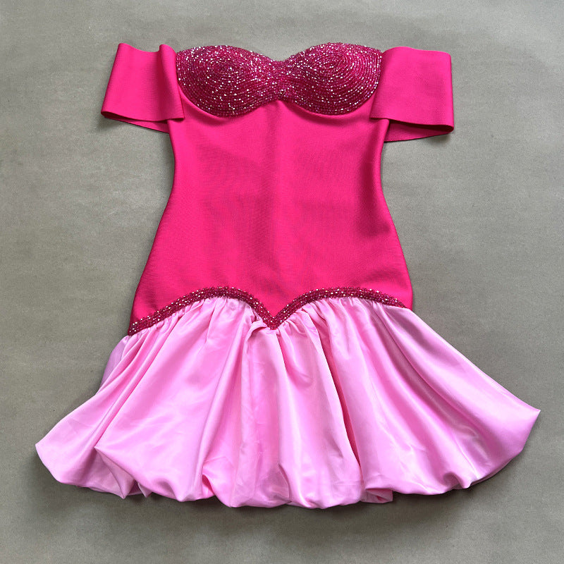 Molten Luxury Crimson Crystal Dress