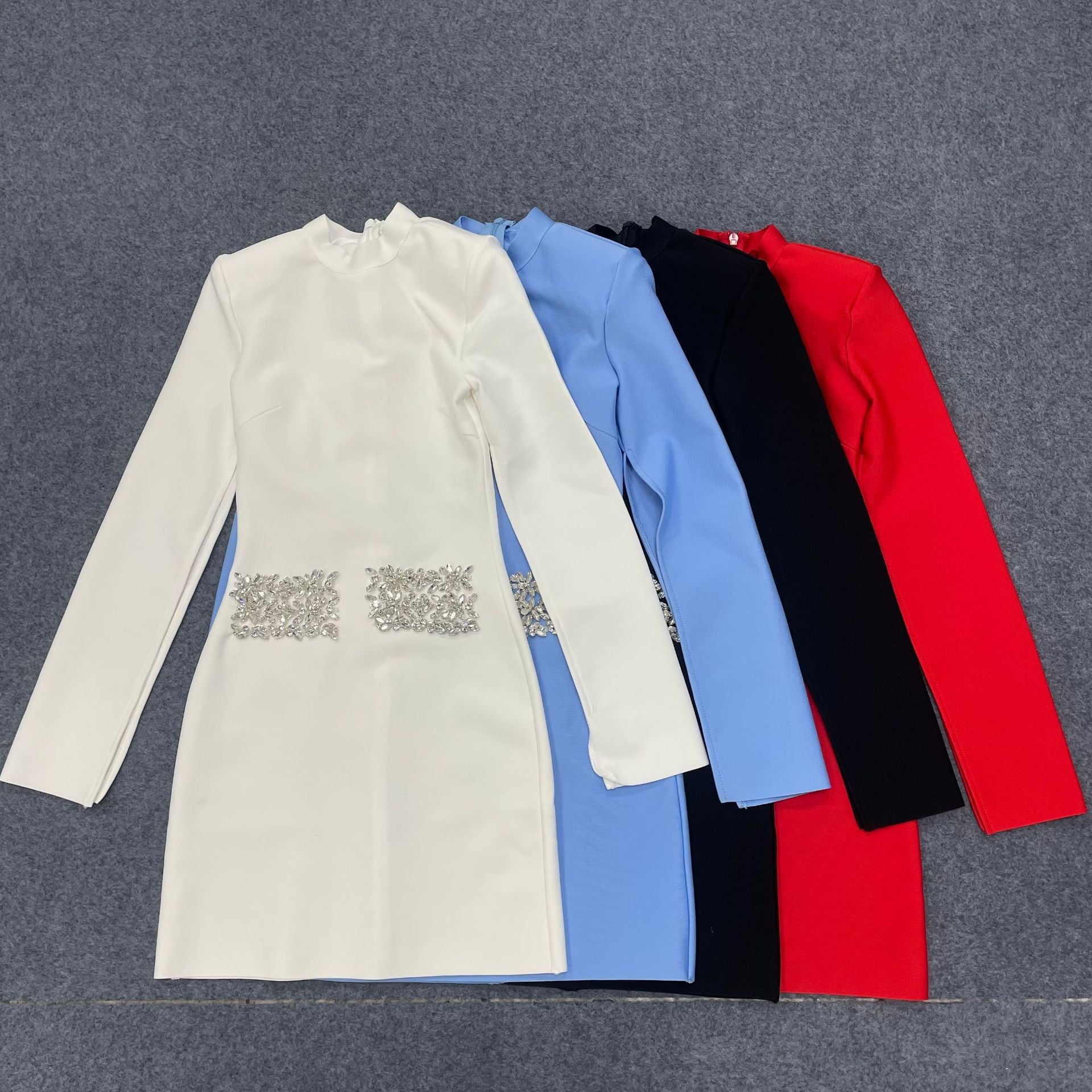 Blazer-Style Cross-Over Bandage Dress
