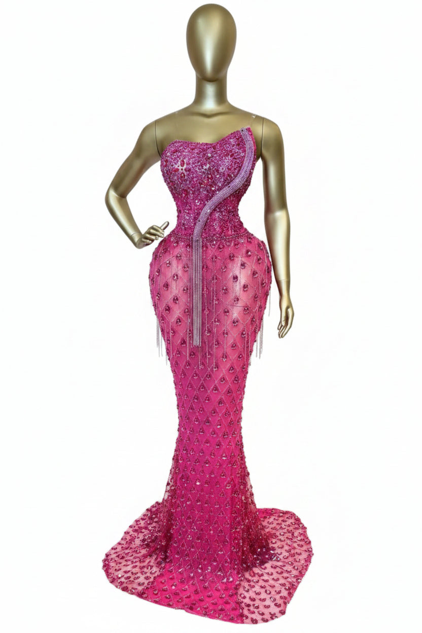 The Phoenix Structural Flame-Embellished Gown