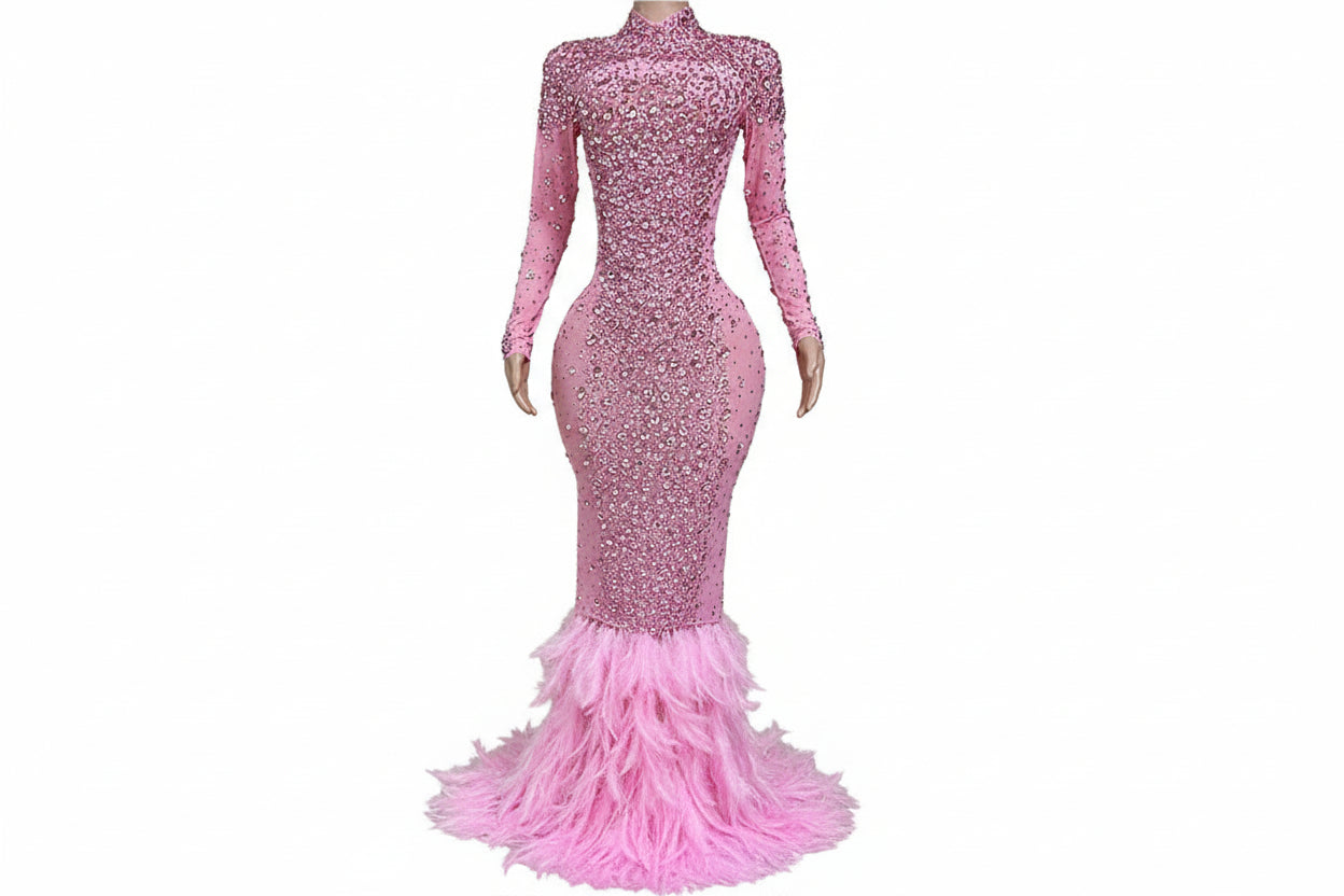 Amethyst Dream Long sleeve Beaded  Maxi
